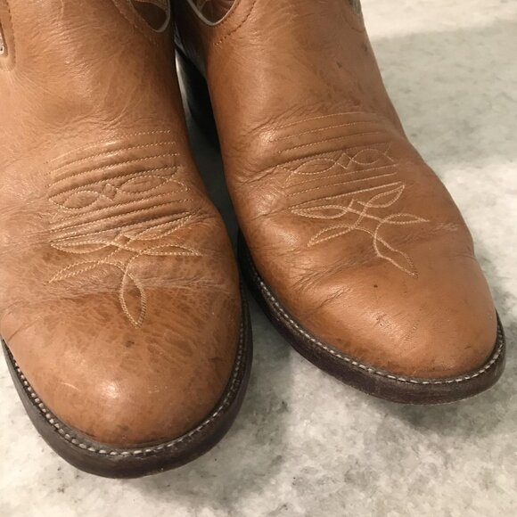 Vintage Larry Mahan Boots Mens Size 10 Brown Leather Western Cowboy USA 80s - Picture 5 of 11